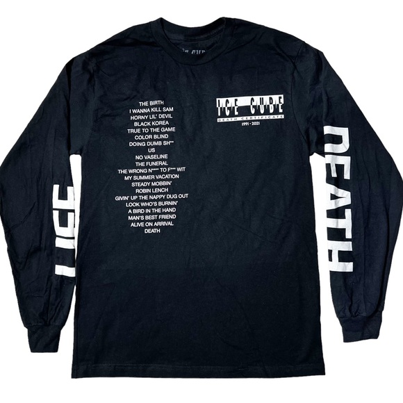 NWOT Ice Cube Death Certificate Album 20th Anniv Graphic L/S T-Shirt Unisex M - Picture 1 of 7